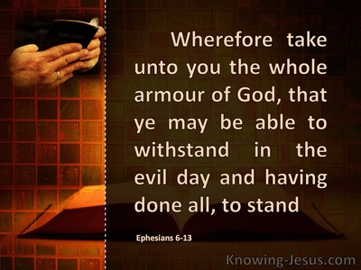 Ephesians 6:13,18 Take Up The Full Armour Of God (orange)